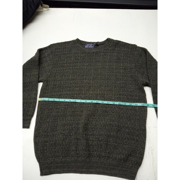 Peconic Bay Sweater Mens Large Gray Knit Heavy Long Sleeve Cotton Made In Usa - Picture 3 of 5